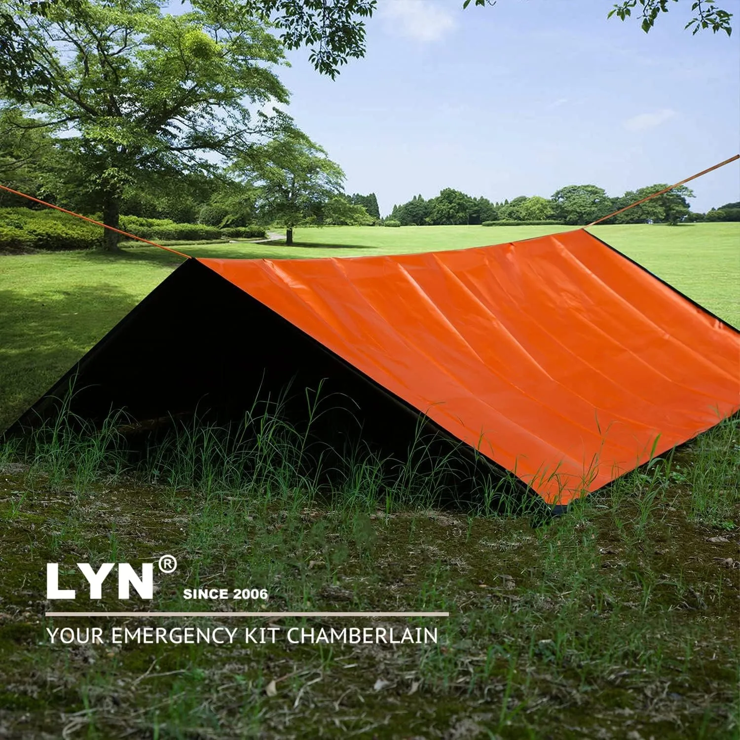 LYN Heavy Duty Emergency Blanket Survival Gear Waterproof Insulated Blanket Emergency Tarp for Camping, Hiking, Bushcraft