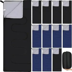 Macarrie 12 Pack Sleeping Bags for Adults Bulk Warm Cold Weather Kids Camping Sleeping Bag for Homeless Lightweight Waterproof Compression Sack for Backpacking Traveling Hiking Outdoor