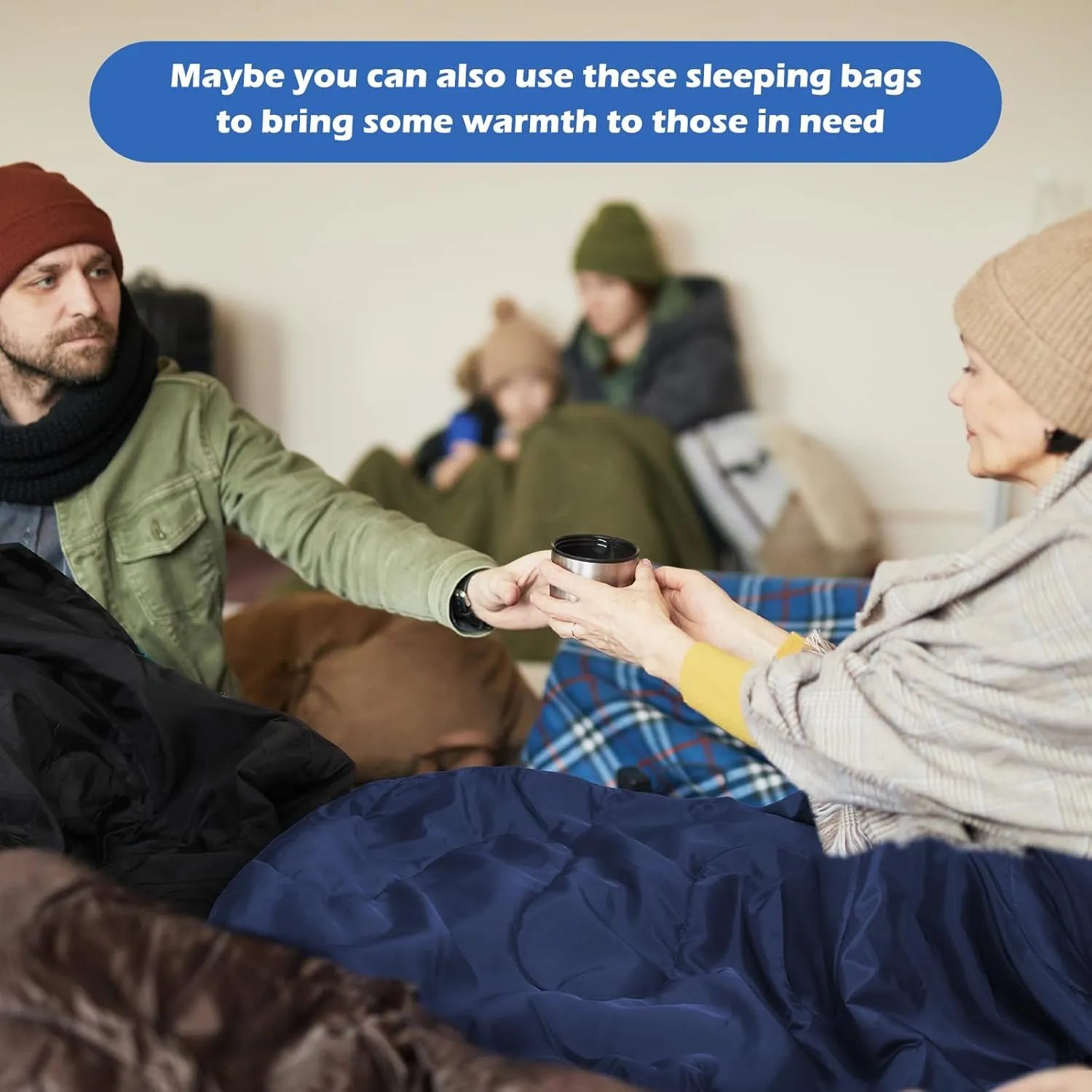 Macarrie 12 Pack Sleeping Bags for Adults Bulk Warm Cold Weather Kids Camping Sleeping Bag for Homeless Lightweight Waterproof Compression Sack for Backpacking Traveling Hiking Outdoor
