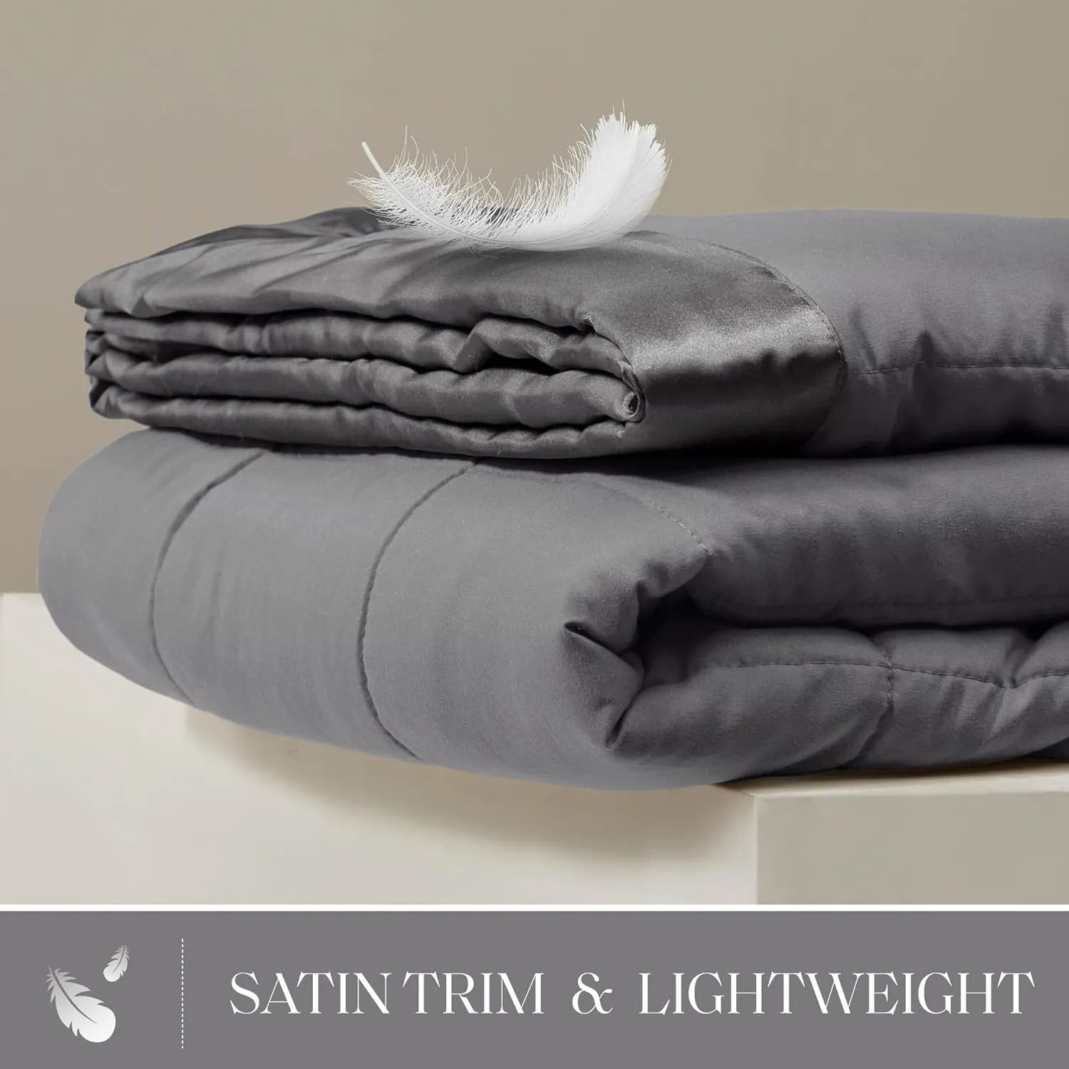 Madison Park Windom Down Alternative Blanket, Premium 3M Scotchgard Moisture Wicking Treatment, Lightweight and Soft Bed Cover For All Season, Satin Trim, Charcoal King