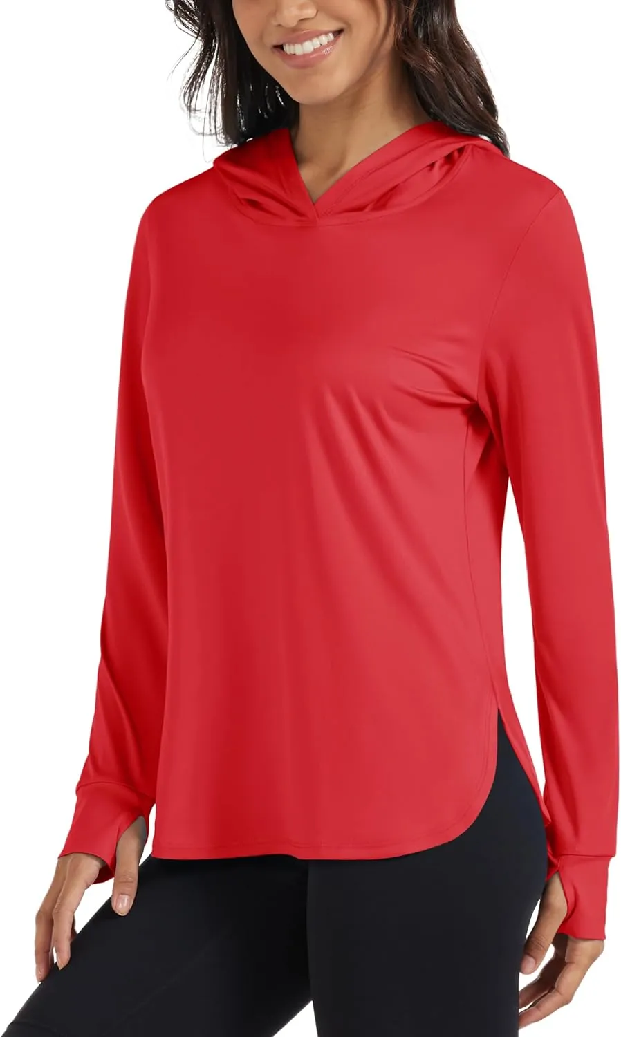 MAGCOMSEN Women's UPF 80  Sun Protection Hoodie Long Sleeve Hiking Fishing Lightweight UV Rashguard with Thumb Hole