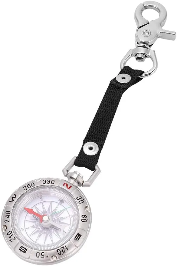 Magnetic Compass Keychain, Small Pocket Compass Survival Portable Mini Pocket Watch Compass Keychain Survival Compass for Outdoor Accessories