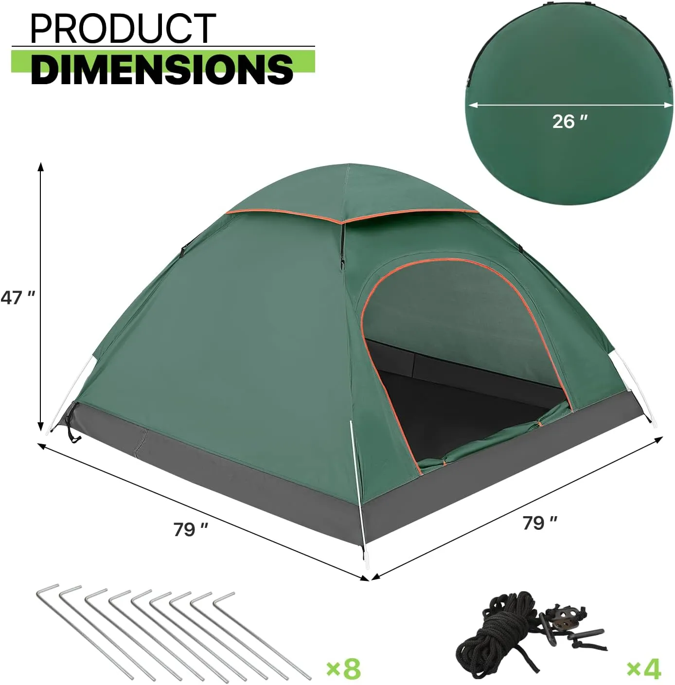 Magshion Camping Tent for 1 or 2 Person Weatherproof Spacious Lightweight Portable Backpacking Blue Dome Tent with Carry Bag for Backpacking Traveling, Easy Set Up