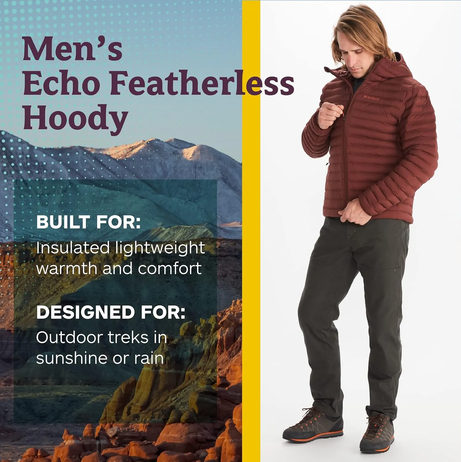 MARMOT Men's Echo Featherless Hoody - Lightweight Down-Alternative Puffer Jacket with Hood