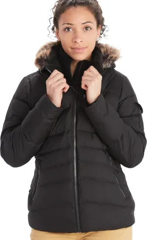 MARMOT Women's Ithaca Jacket - 700-Fill Down-Insulated, Water-Resistant Coat with Zip-Off Hood and Removable Fur Ruff