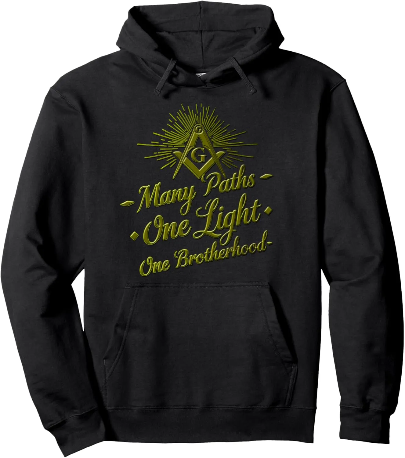 Masonic-symbol with"Many_Ways,one_light,one_Brotherhood"S&C Pullover Hoodie