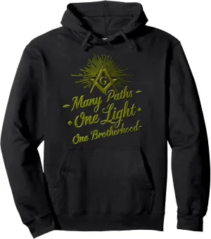 Masonic-symbol with"Many_Ways,one_light,one_Brotherhood"S&C Pullover Hoodie