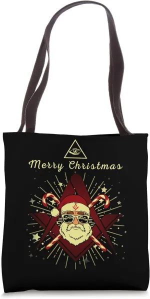 Masonic Widow's Son Santa Claus Mason Symbol Merry Christmas Tote Bag