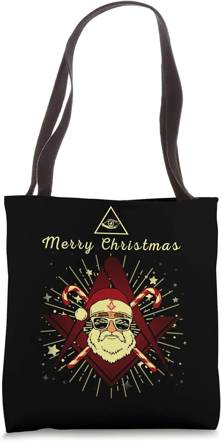 Masonic Widow's Son Santa Claus Mason Symbol Merry Christmas Tote Bag