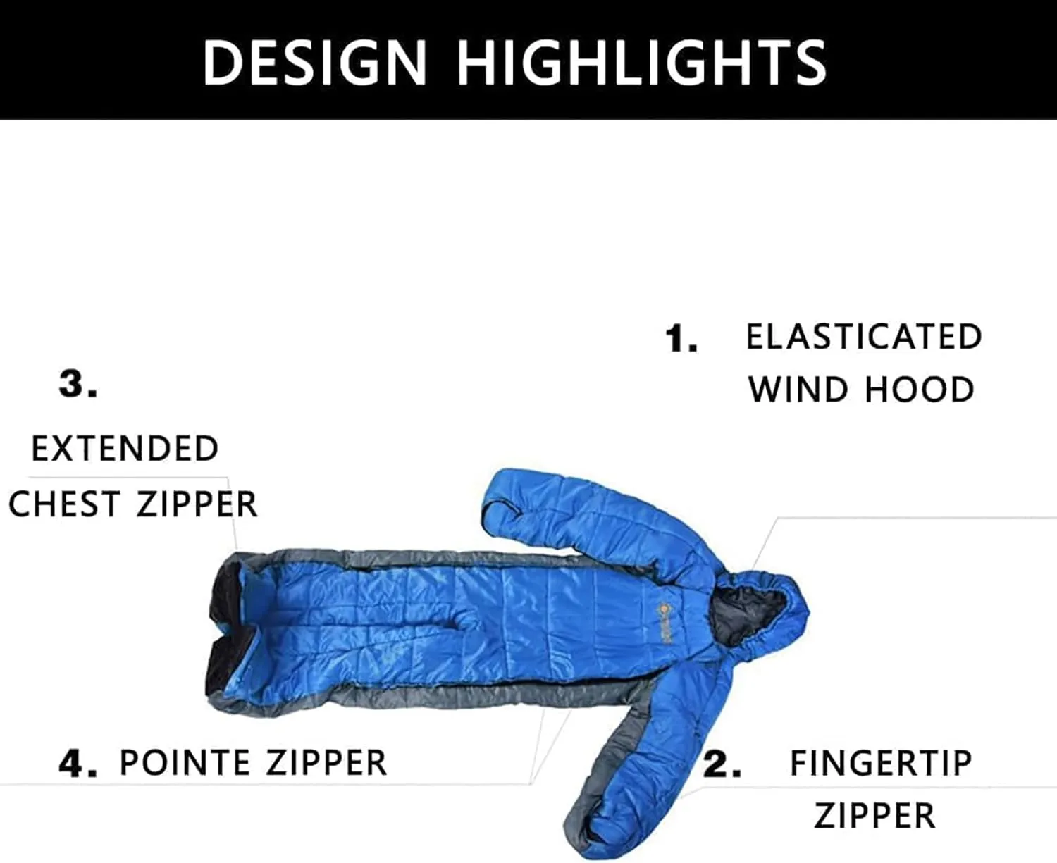 McbeAn Lightweight Humanoid Sleeping Bag, Travel Sleeping Bag, Zipper Design, Suitable Temperature: -5 to  5, Easy to Wear, Warm and Practical, for Camping, Hiking, Traveling, Outdoor Leisure