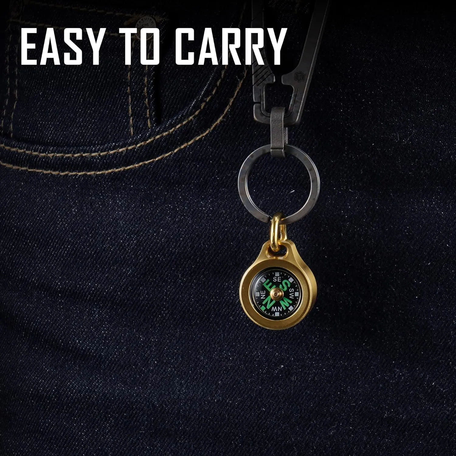 MecArmy CMP/CMP2 Mini Compass- Meaningful Graduation Birthday Gifts for Men Women, EDC Titanium/Brass/Copper Pocket Compass for Hiking SurvivaI, IPX5 Waterproof, Glow in The Dark, Necklace Pendant
