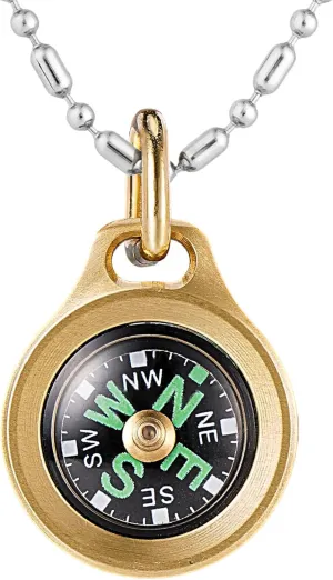 MecArmy CMP/CMP2 Mini Compass- Meaningful Graduation Birthday Gifts for Men Women, EDC Titanium/Brass/Copper Pocket Compass for Hiking SurvivaI, IPX5 Waterproof, Glow in The Dark, Necklace Pendant