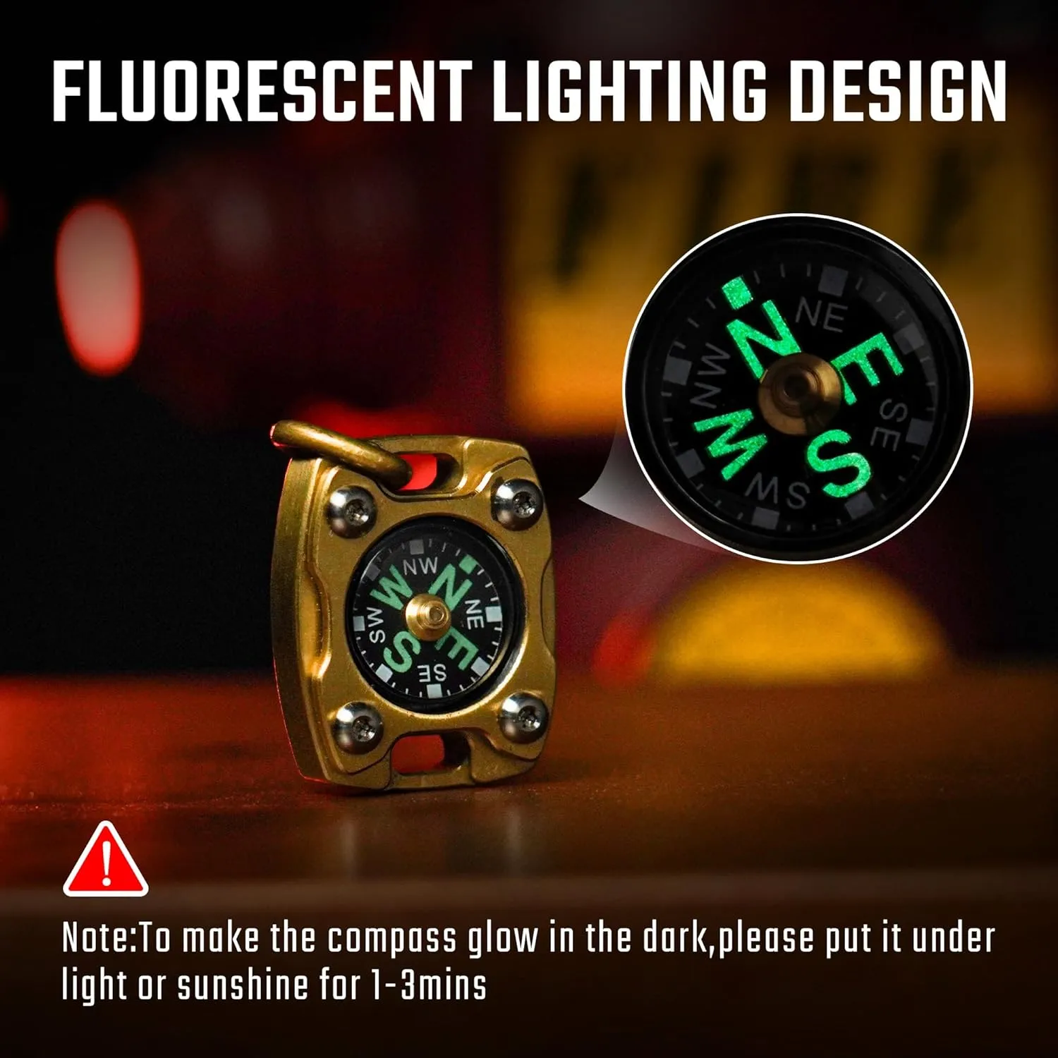 MecArmy CMP/CMP2 Mini Compass- Meaningful Graduation Birthday Gifts for Men Women, EDC Titanium/Brass/Copper Pocket Compass for Hiking SurvivaI, IPX5 Waterproof, Glow in The Dark, Necklace Pendant