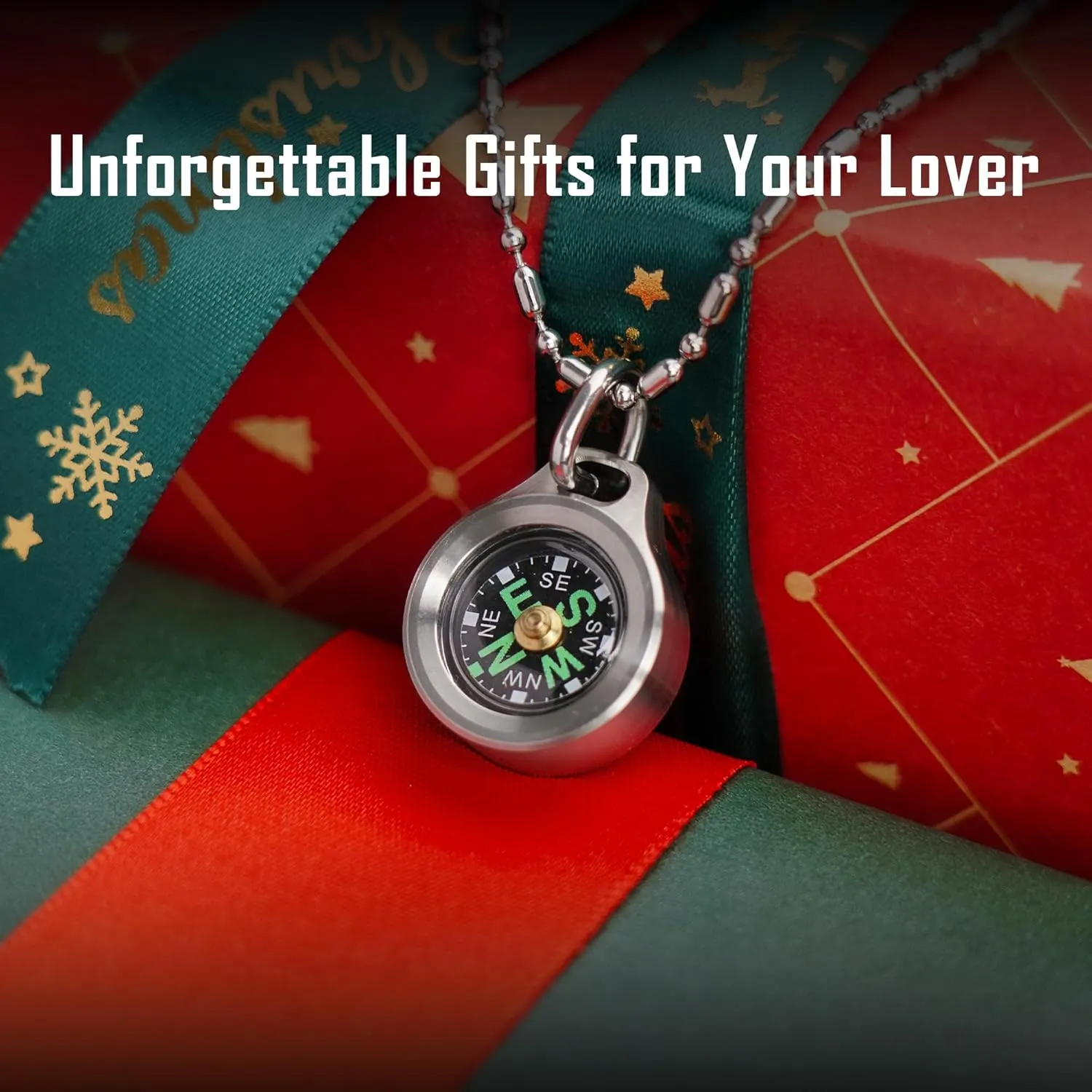 MecArmy CMP/CMP2 Mini Compass- Meaningful Graduation Birthday Gifts for Men Women, EDC Titanium/Brass/Copper Pocket Compass for Hiking SurvivaI, IPX5 Waterproof, Glow in The Dark, Necklace Pendant