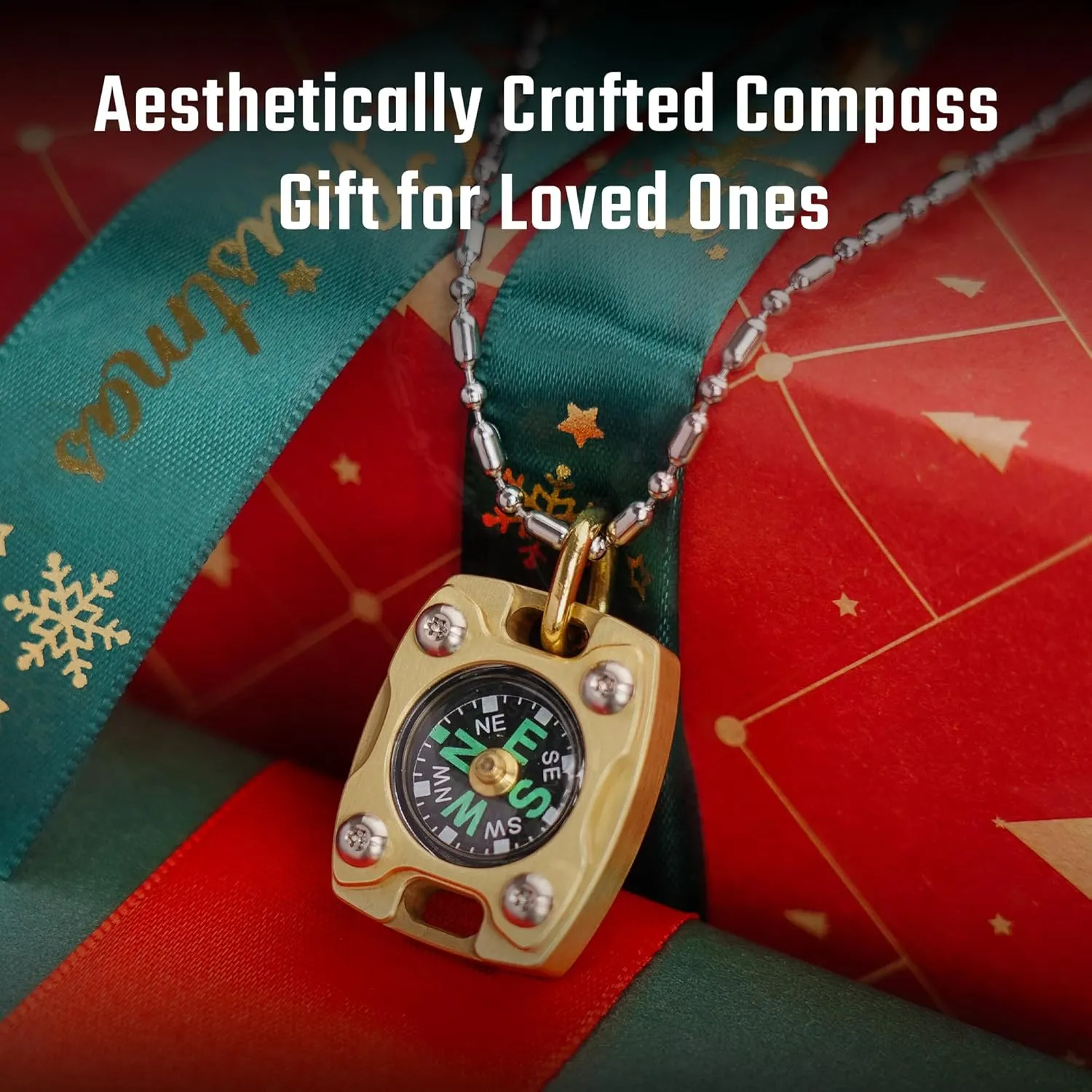 MecArmy CMP/CMP2 Mini Compass- Meaningful Graduation Birthday Gifts for Men Women, EDC Titanium/Brass/Copper Pocket Compass for Hiking SurvivaI, IPX5 Waterproof, Glow in The Dark, Necklace Pendant