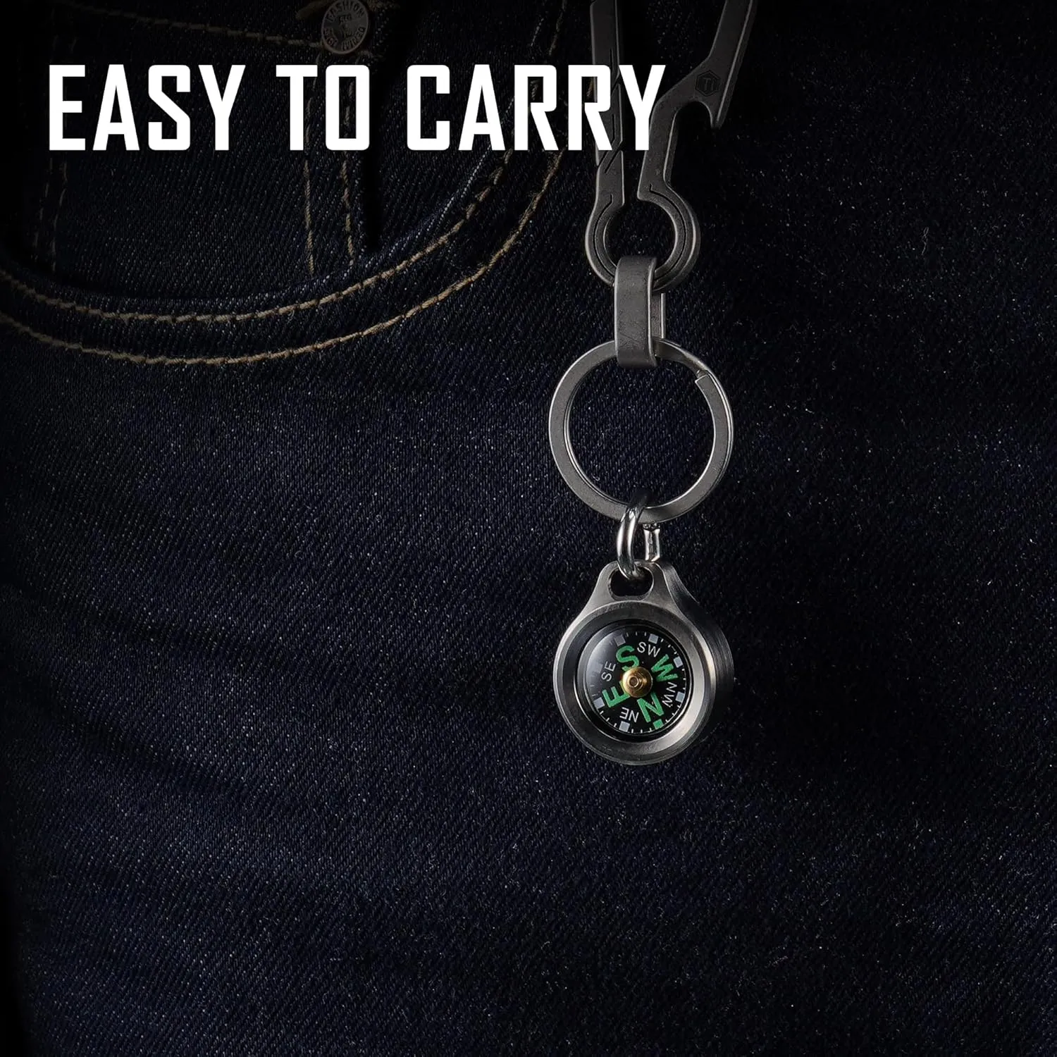MecArmy CMP/CMP2 Mini Compass- Meaningful Graduation Birthday Gifts for Men Women, EDC Titanium/Brass/Copper Pocket Compass for Hiking SurvivaI, IPX5 Waterproof, Glow in The Dark, Necklace Pendant