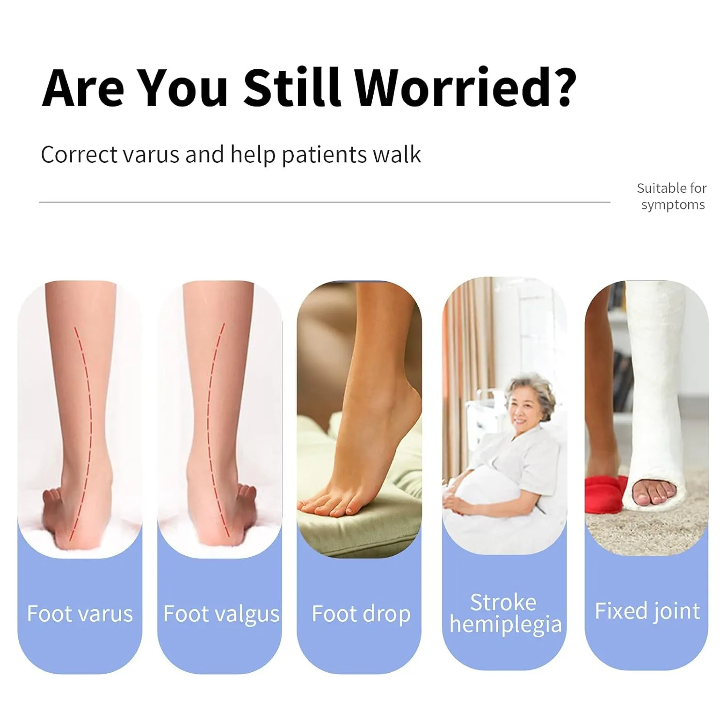 Medical Afo Foot Drop Brace Splint Ankle Foot Orthosis AFO Walking with Shoes or Sleeping for Men Women Stroke Hemiplegia Foot Drop Postural Correction Brace （Medium-Left）