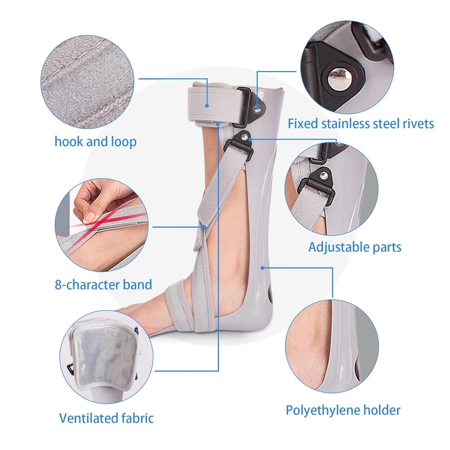 Medical Afo Foot Drop Brace Splint Ankle Foot Orthosis AFO Walking with Shoes or Sleeping for Men Women Stroke Hemiplegia Foot Drop Postural Correction Brace （Medium-Left）