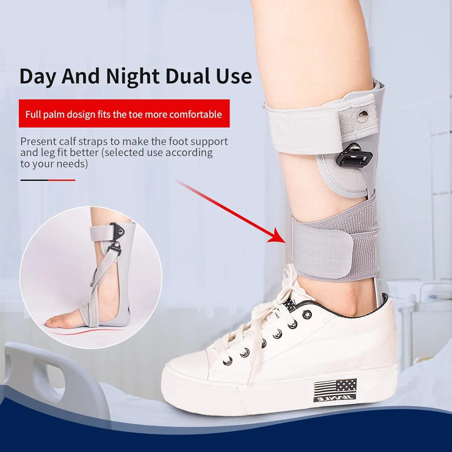 Medical Afo Foot Drop Brace Splint Ankle Foot Orthosis AFO Walking with Shoes or Sleeping for Men Women Stroke Hemiplegia Foot Drop Postural Correction Brace （Medium-Left）
