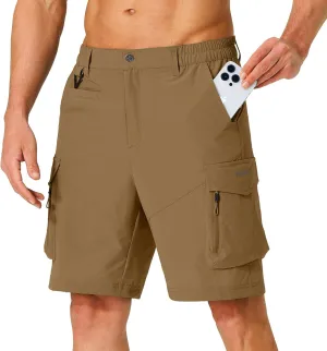 Men's Hiking Cargo Shorts Quick Dry Lightweight Travel Shorts with Multi Pockets for Fishing Camping Golf