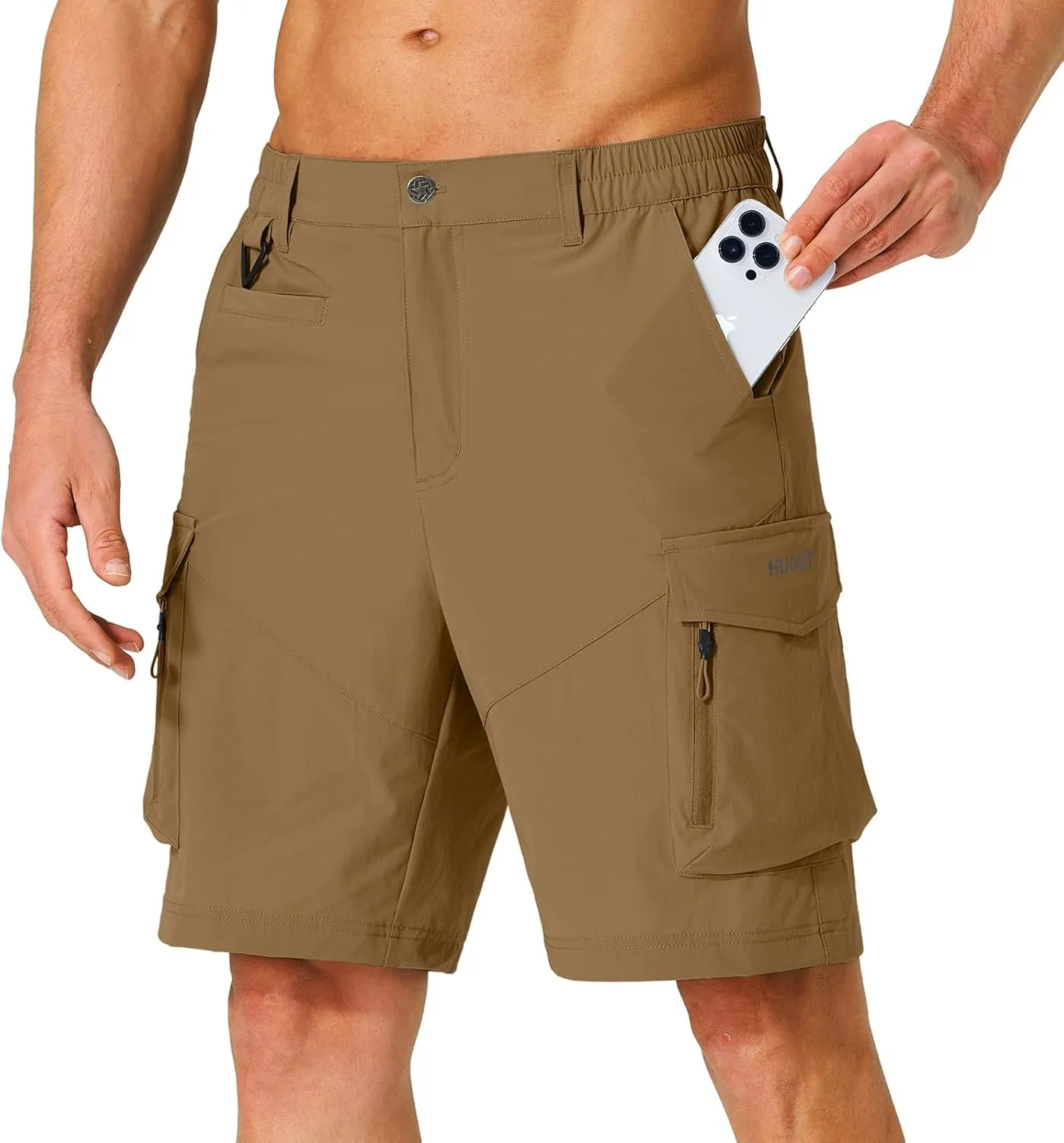 Men's Hiking Cargo Shorts Quick Dry Lightweight Travel Shorts with Multi Pockets for Fishing Camping Golf