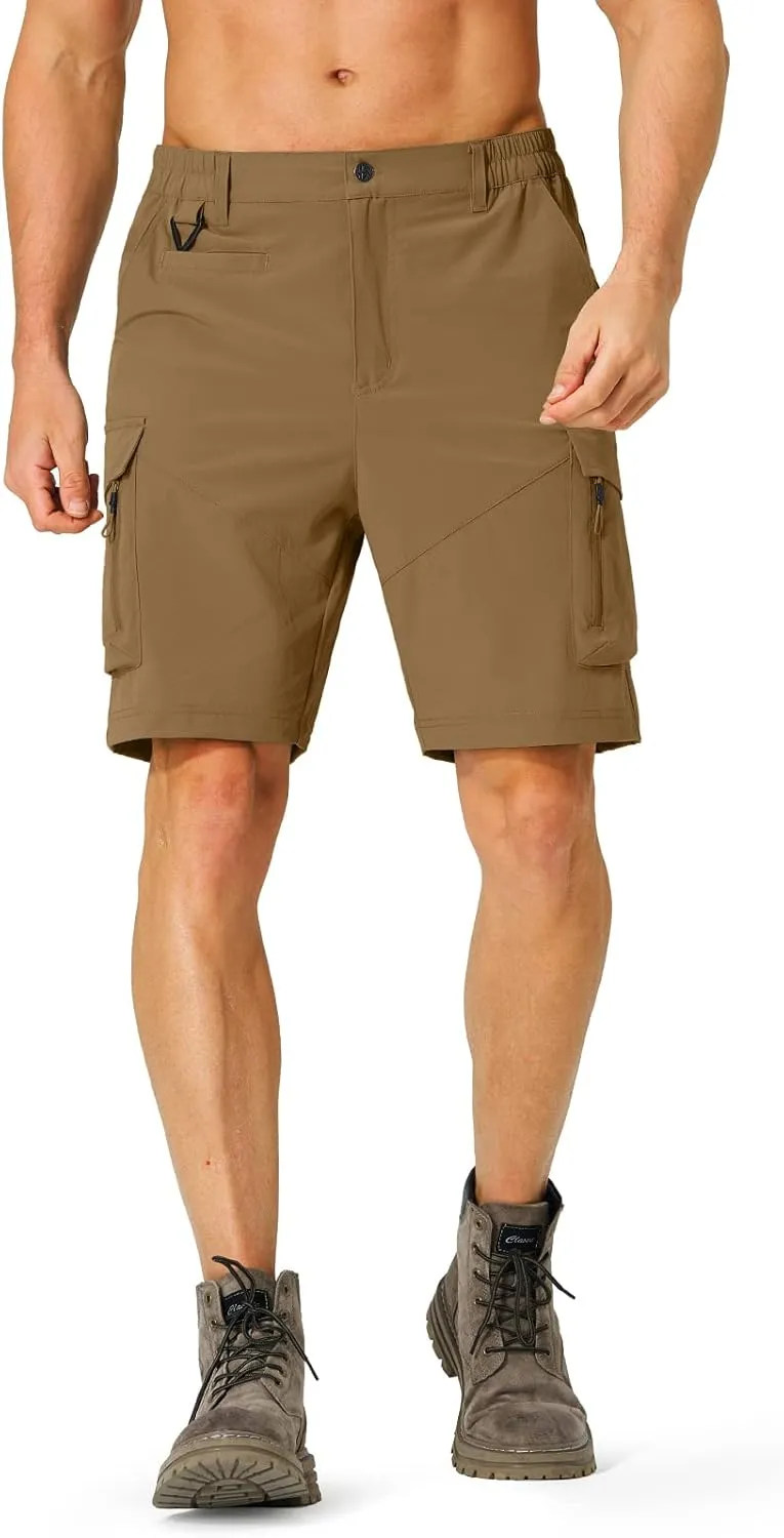Men's Hiking Cargo Shorts Quick Dry Lightweight Travel Shorts with Multi Pockets for Fishing Camping Golf