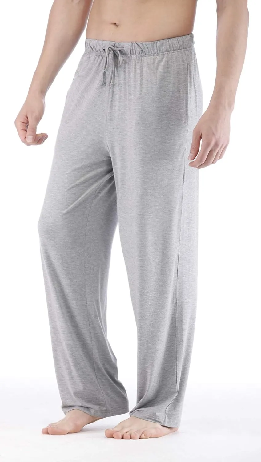 Mens Pajama Pants - Viscose Made from Bamboo, Soft Sleep Pants Comfy Drawstring Lounge Bottom with Pockets Sweatpants