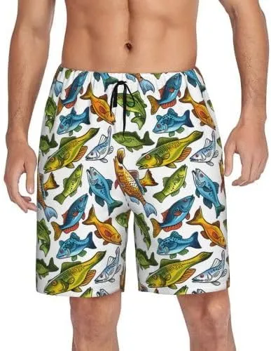 Mens Pajama Shorts Soft Lounge Bottoms Sleepwear Pj Pants With Pockets S-4XL