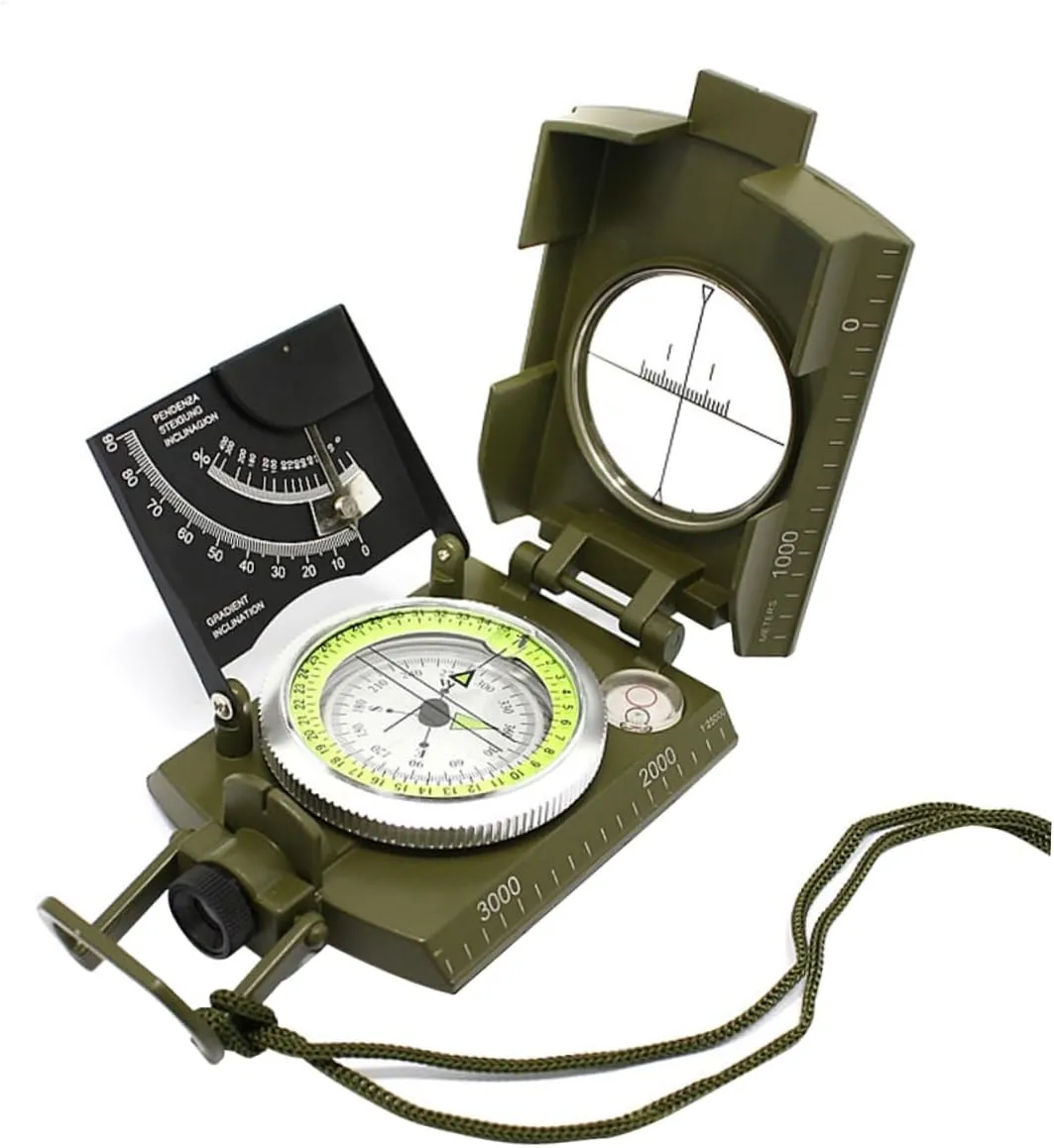 Metal Sighting Compass Portable Dial for Hiking and Outdoor Activities