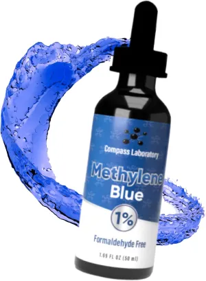 Methylene Blue Pharmaceutical Grade, USP Grade, Third-Party Tested Brain Health Dietary Supplement for Humans, No Formaldehyde, Made in USA (1% 50ml Bottle)