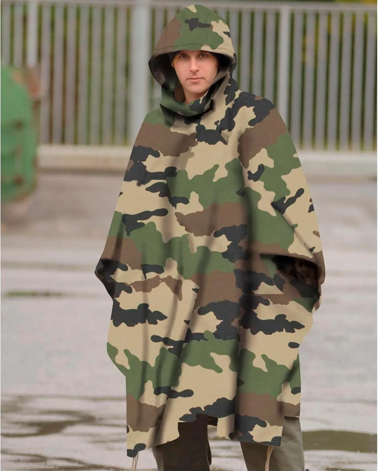 Mil-Tec Adult Ripstop Wet Weather Lightweight Waterproof Multi-Use Rain Poncho with Hood - Use as Bivouac Sack, Shelter Tent