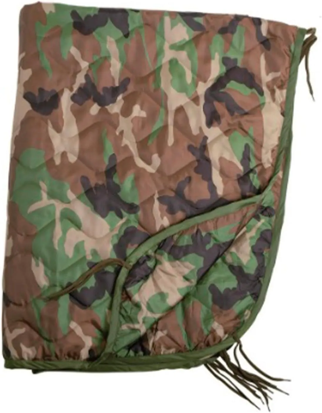 Mil-Tec Ripstop Poncho Liner - Lightweight Portable Durable Polyester Versatile Poncho Liner - Can be Used as Comforter, Blanket, Ground Mat, Sleeping Bag - Carry Bag Included - Woodland Camo