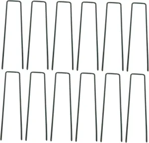 Milisten U-Shaped DIY Stakes 30pcs Lawn Fastening Nails Tarp Pegs Ground Stakes Gaskets