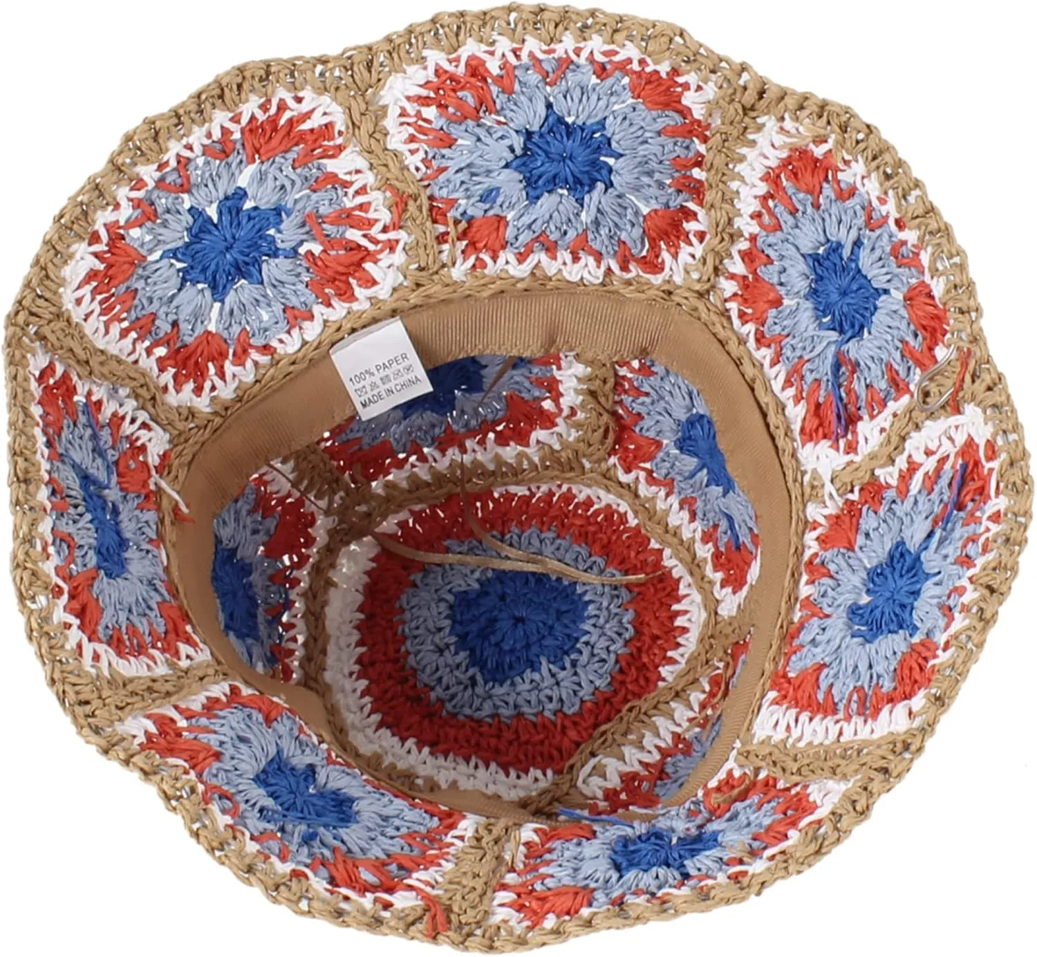 Minache Women Crochet Bucket Hats Floppy Beach Hat Floral Cap Foldable Outdoor Knitted Beanies