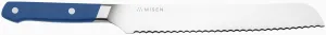 Misen Serrated Bread Knife – High-Carbon Japanese AUS8 Steel – Effortless Slicing of Bread, Pastries, and Fruits – Razor-Sharp Edge and Durable Blade with Ergonomic Handle - 8", Blue