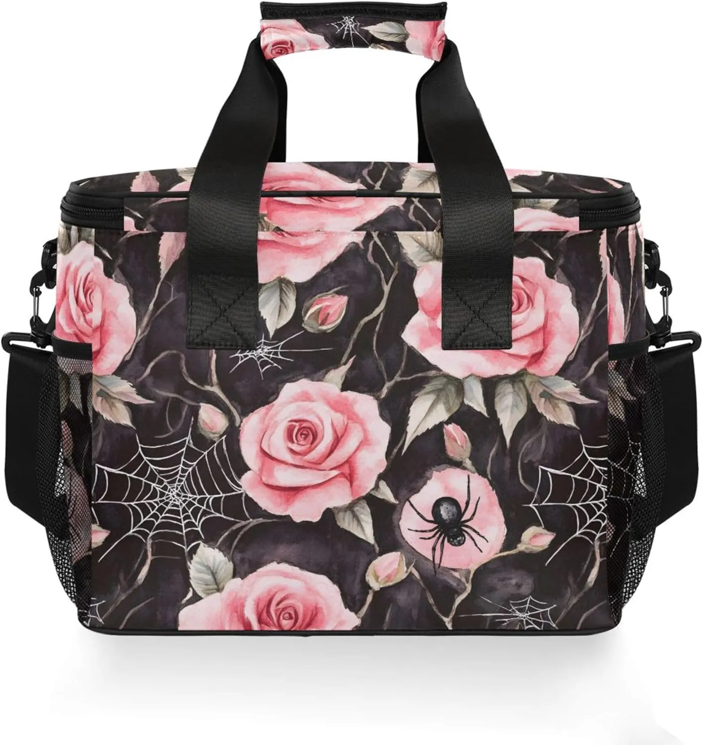 MNSRUU Cooler Bag Skull and Sunflower Soft Cooler Bag Insulated Lunch Totes Picnic Bag Beach Cooler Lunch Box Container with Adjustable Shoulder Strap