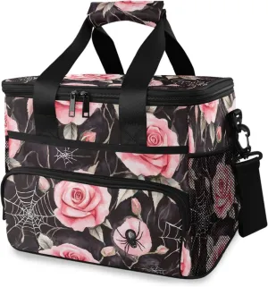 MNSRUU Cooler Bag Skull and Sunflower Soft Cooler Bag Insulated Lunch Totes Picnic Bag Beach Cooler Lunch Box Container with Adjustable Shoulder Strap