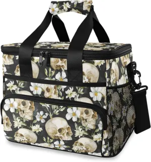MNSRUU Cooler Bag Skull Stars Soft Cooler Bag Insulated Lunch Totes Picnic Bag Beach Cooler Lunch Box Container with Adjustable Shoulder Strap