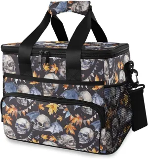 MNSRUU Cooler Bag Skull Stars Soft Cooler Bag Insulated Lunch Totes Picnic Bag Beach Cooler Lunch Box Container with Adjustable Shoulder Strap