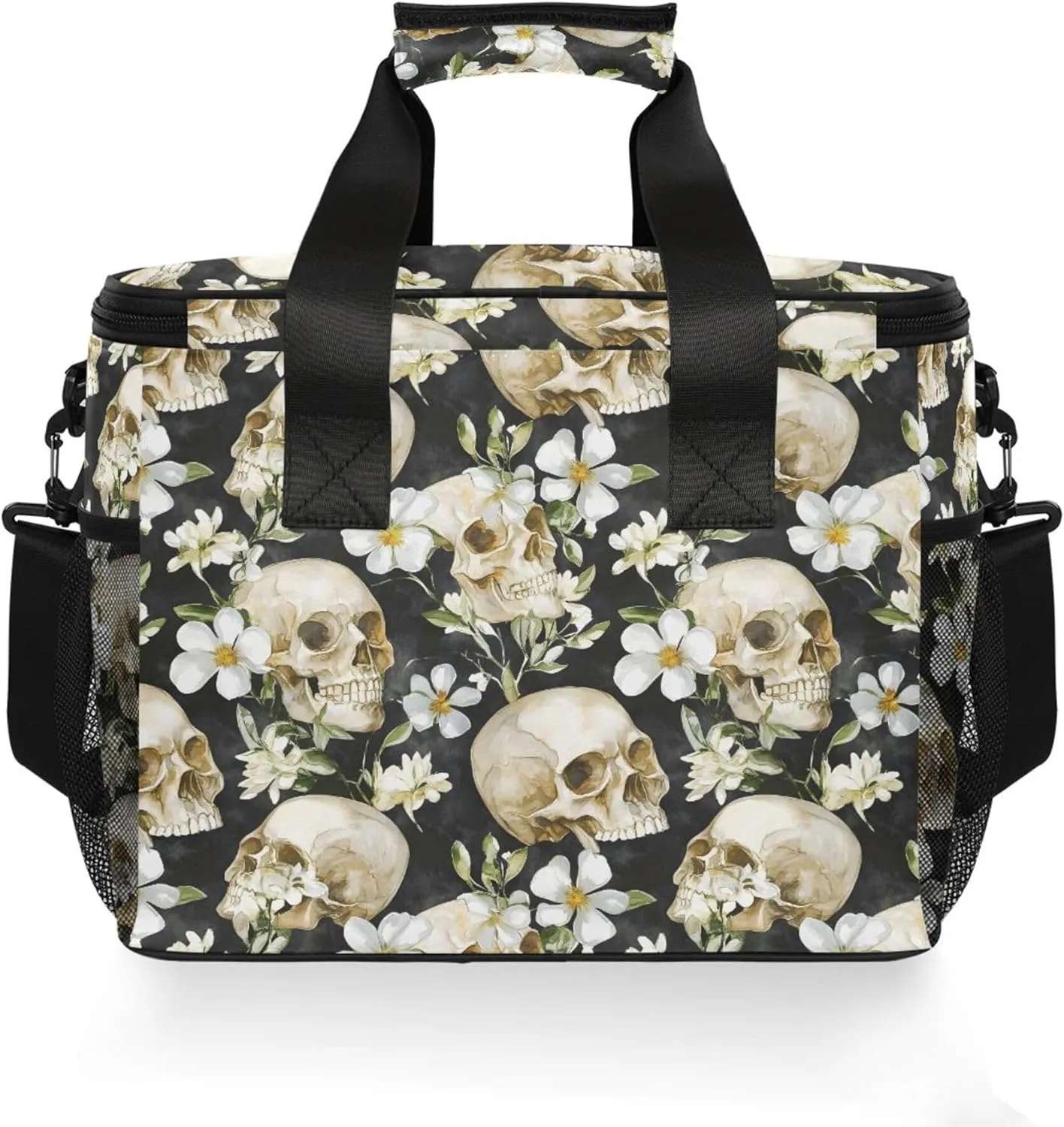 MNSRUU Cooler Bag Skull Stars Soft Cooler Bag Insulated Lunch Totes Picnic Bag Beach Cooler Lunch Box Container with Adjustable Shoulder Strap
