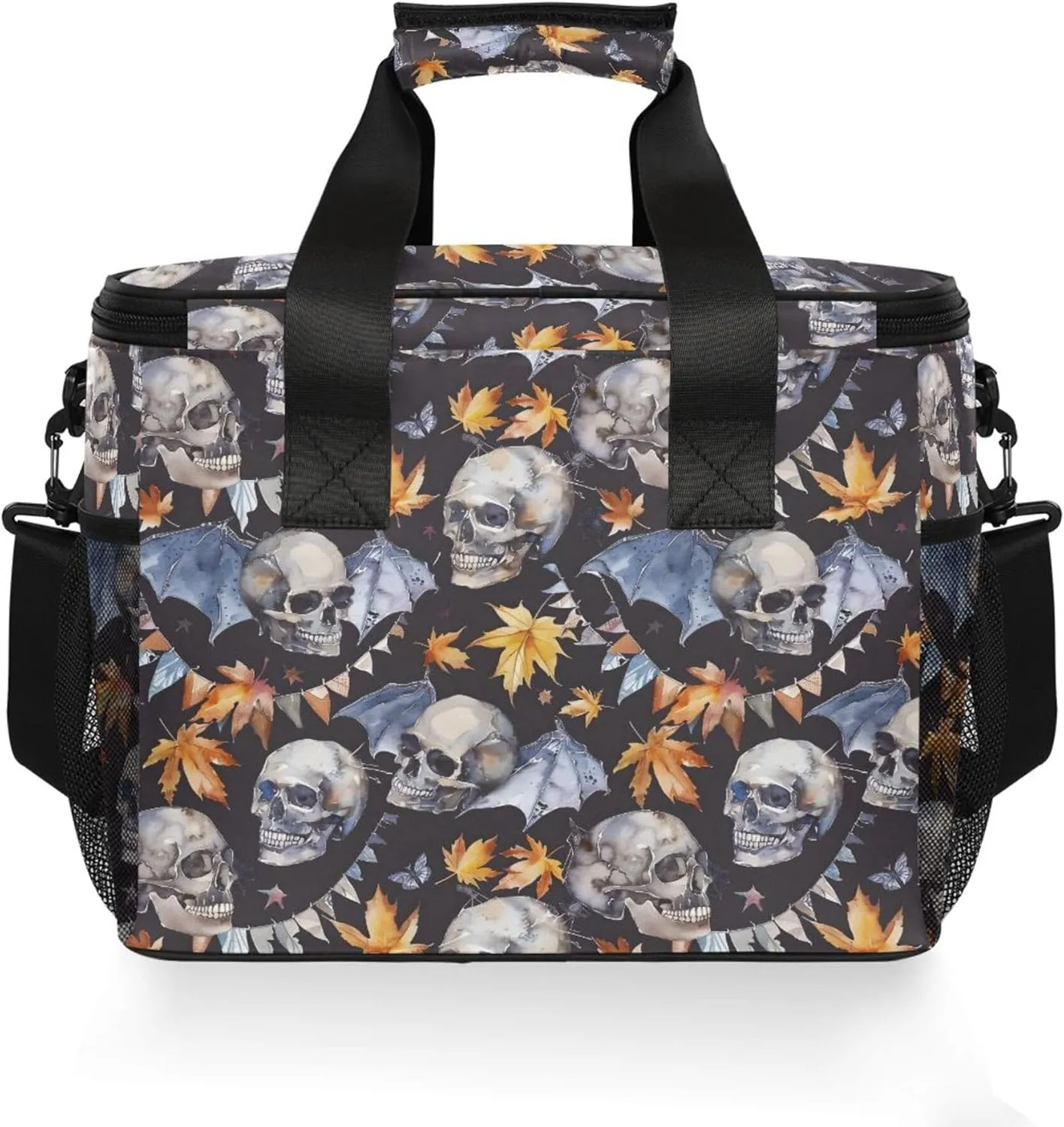 MNSRUU Cooler Bag Skull Stars Soft Cooler Bag Insulated Lunch Totes Picnic Bag Beach Cooler Lunch Box Container with Adjustable Shoulder Strap