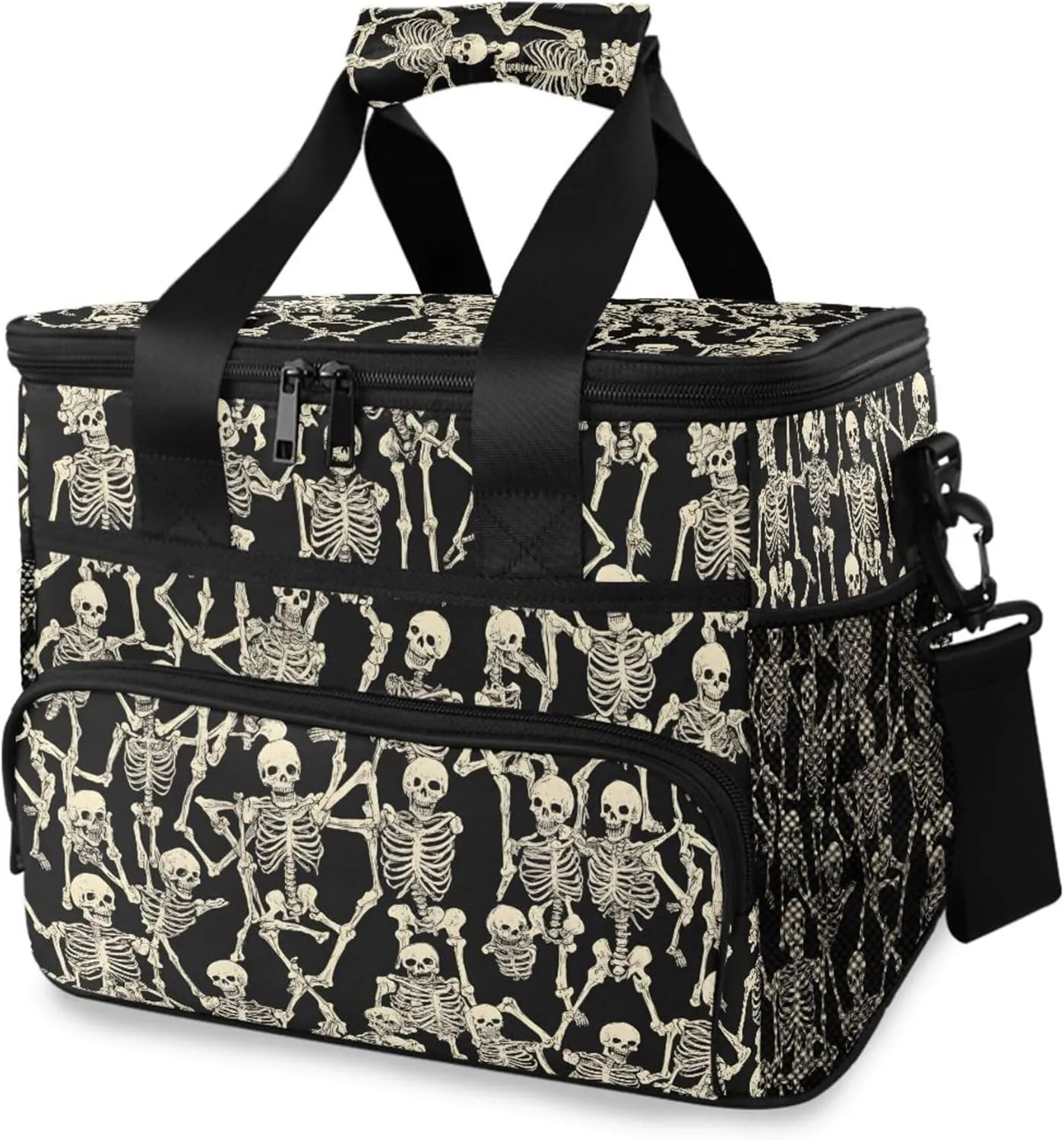 MNSRUU Cooler Bag Skull Stars Soft Cooler Bag Insulated Lunch Totes Picnic Bag Beach Cooler Lunch Box Container with Adjustable Shoulder Strap