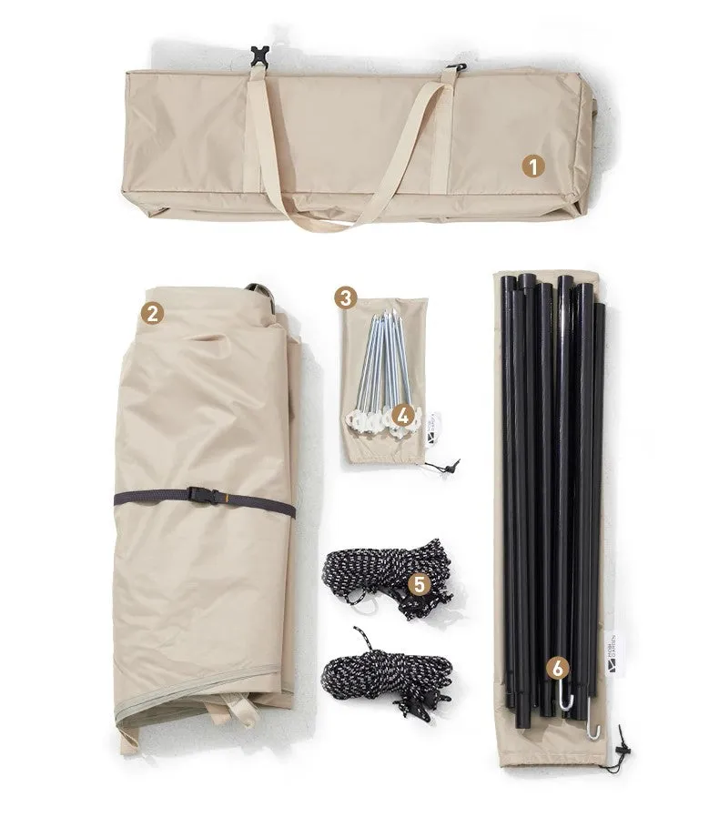 Mobi Garden Jun Ting 530 Black Coating 4-6 person Tarp - Sand