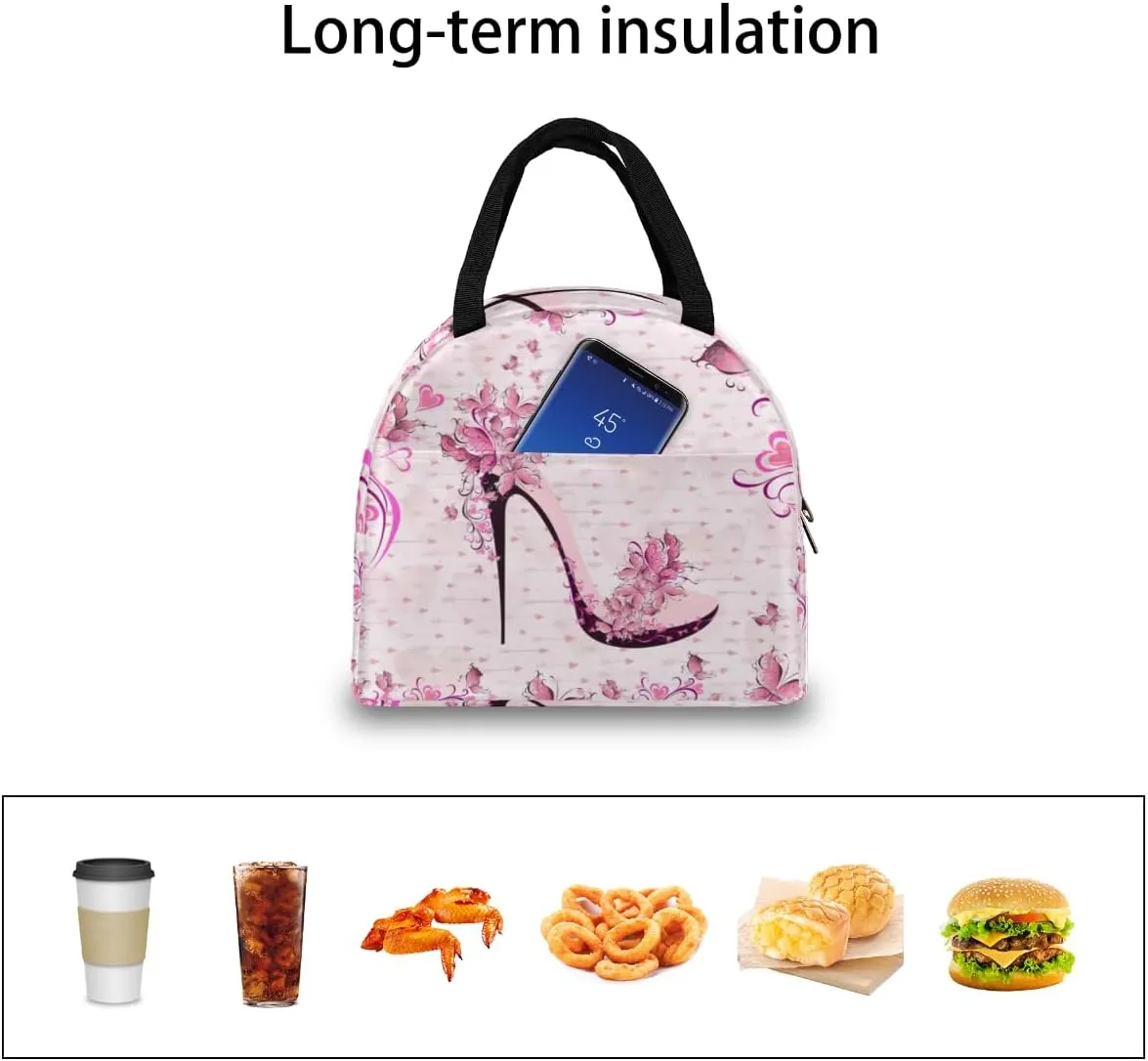 Modern Romance Theme Lunch Tote Bag Reusable Insulated Bags Waterproof Adult Portable Meal Cooler Pack for Women Men Picnic Office Work Travel