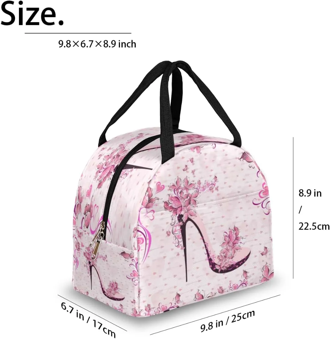 Modern Romance Theme Lunch Tote Bag Reusable Insulated Bags Waterproof Adult Portable Meal Cooler Pack for Women Men Picnic Office Work Travel