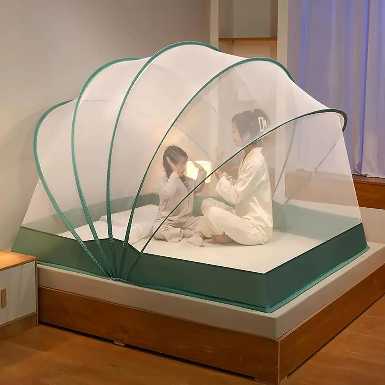 Mosquito Net Bed Canopy for Adults Folded Mosquito Net Tent for Bed Bed Folding Canopy Net Tent Mosquito Screen,B,Twin