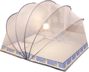 Mosquito Net Bed Canopy for Adults Folded Mosquito Net Tent for Bed Bed Folding Canopy Net Tent Mosquito Screen,B,Twin