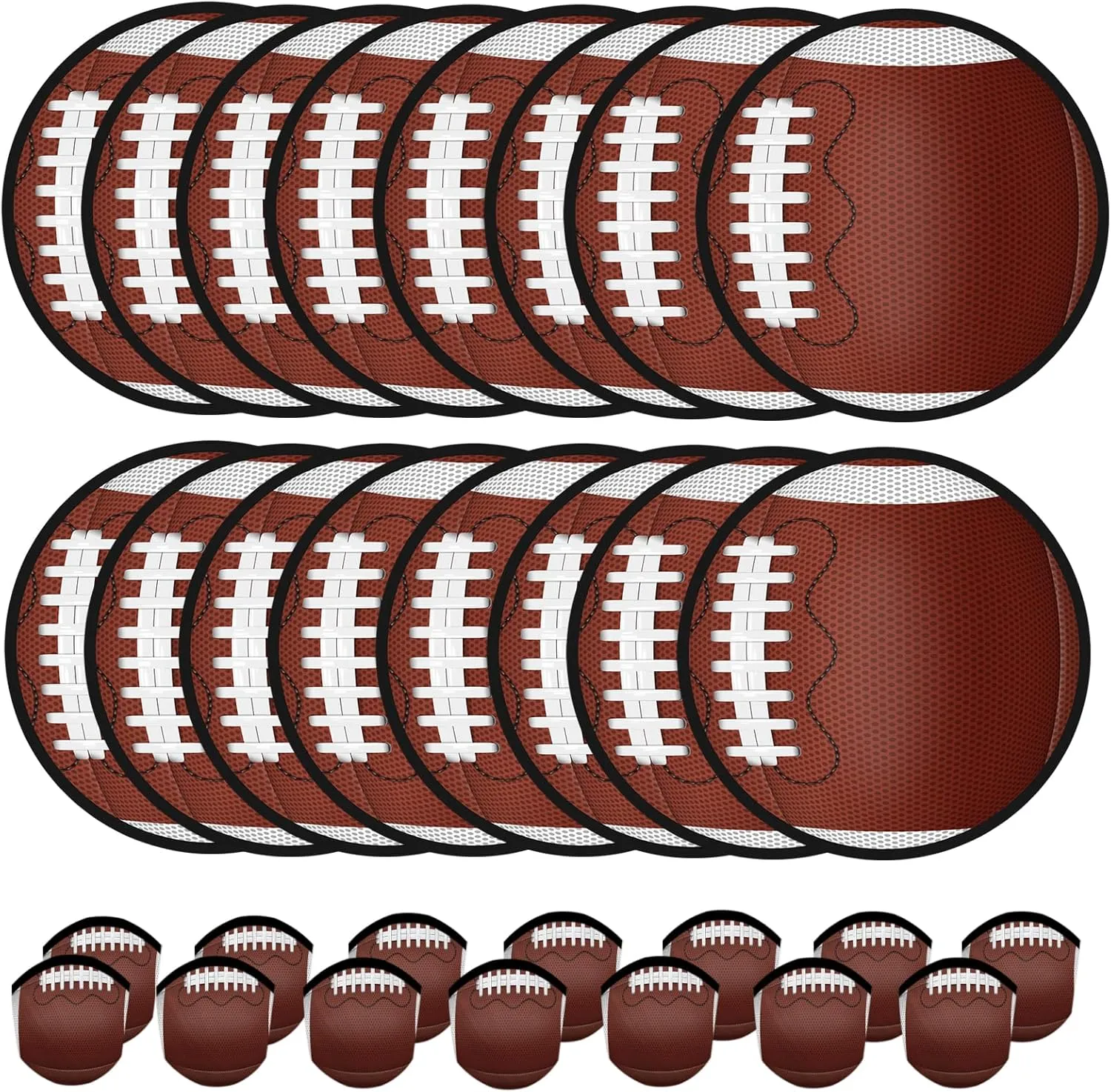 Mototo 30 PCS Foldable Flying Disc Fans, Football Foldable Disc Fan with Bag Folding Pocket Toy Set Rugby Design for Kids Fun Birthday Party Favors Summer Outdoor Activity Game