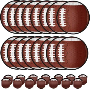 Mototo 30 PCS Foldable Flying Disc Fans, Football Foldable Disc Fan with Bag Folding Pocket Toy Set Rugby Design for Kids Fun Birthday Party Favors Summer Outdoor Activity Game