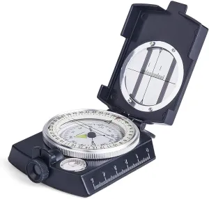 Multifunctional Compass, Metal Military Waterproof High Accuracy Compass with Map Measurer, Distance Calculator,Bubble Level Perfect for Outdoor Activities